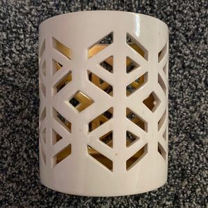 White & Gold Ceramic Candle Holder